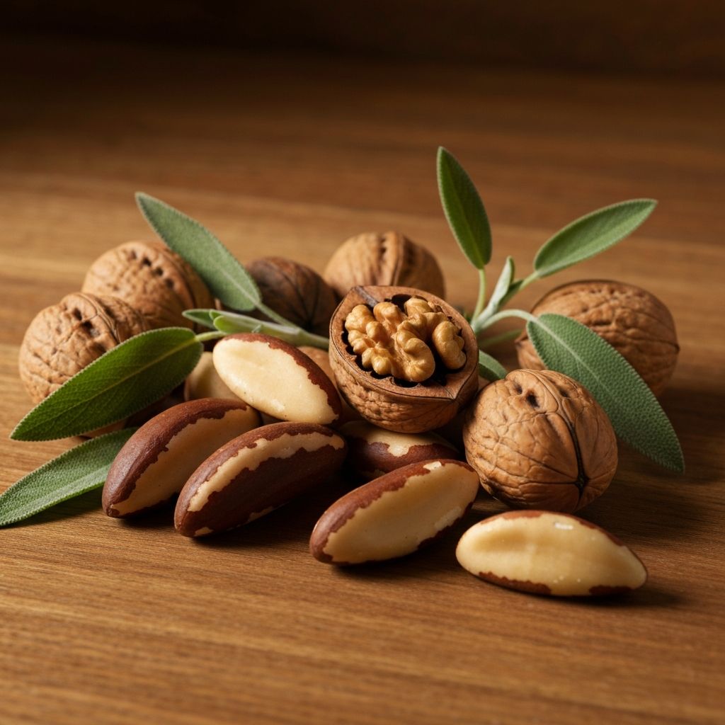 Brazil nuts and walnuts for selenium